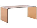 Coffee Table KENDALL Tempered Glass Brown