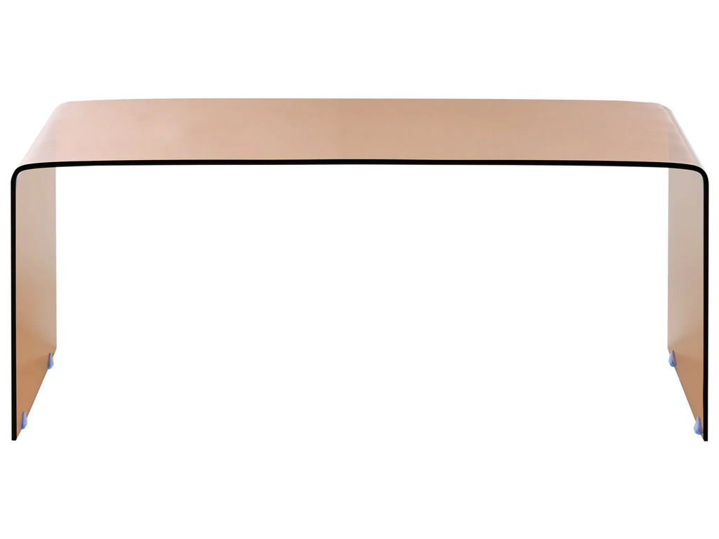 Coffee Table KENDALL Tempered Glass Brown