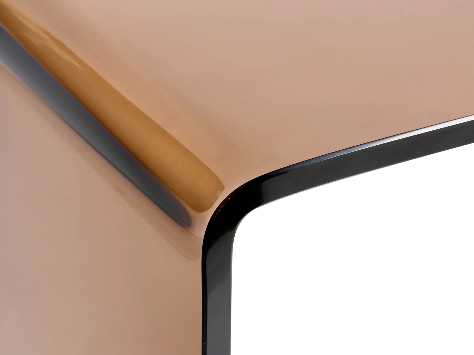 Coffee Table KENDALL Tempered Glass Brown