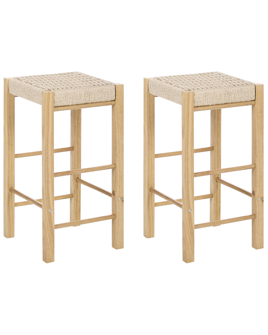 Set of 2 Bar Stools EMBRUN Wood Light Brown