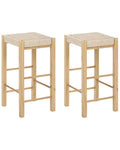 Set of 2 Bar Stools EMBRUN Wood Light Brown
