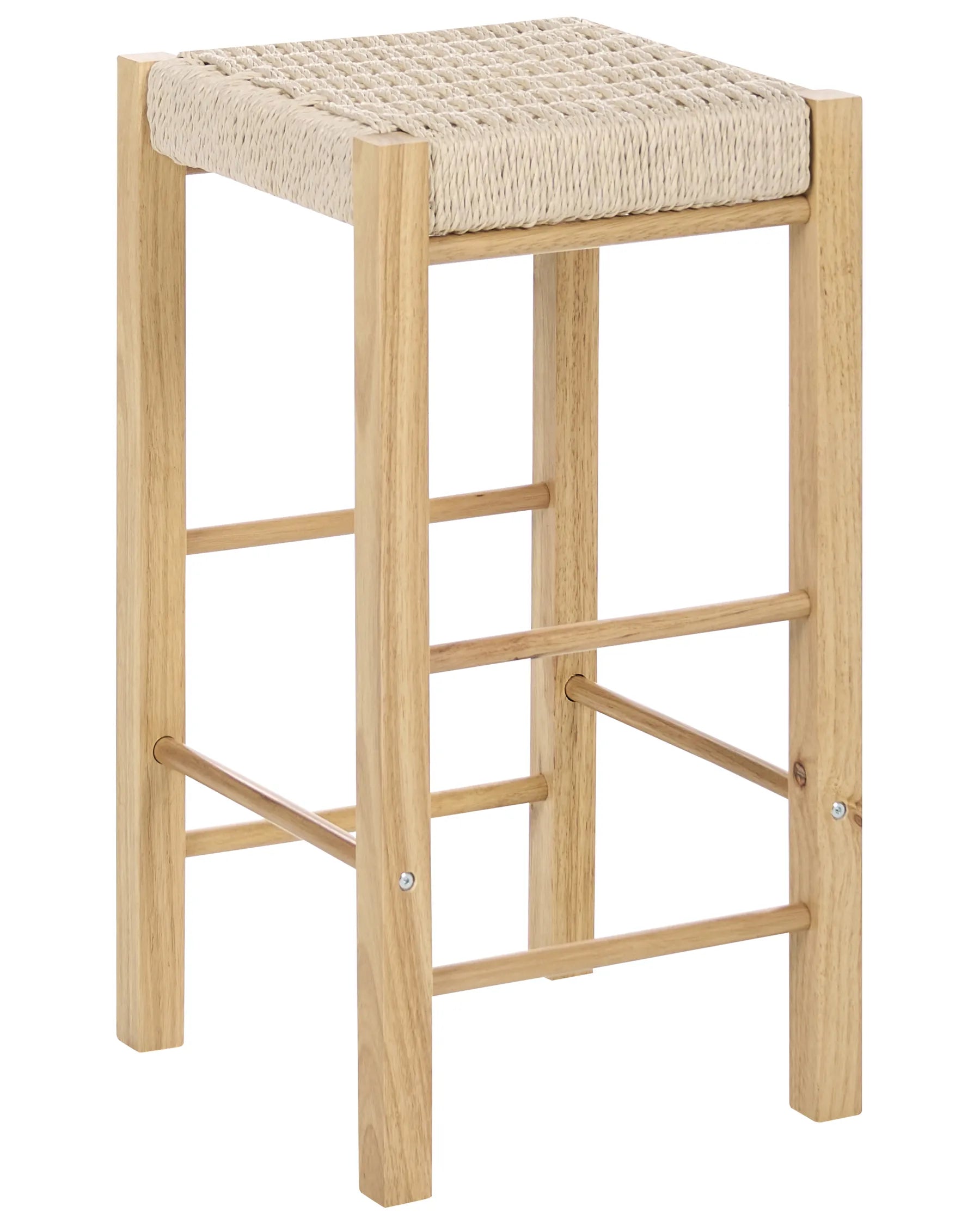 Set of 2 Bar Stools EMBRUN Wood Light Brown