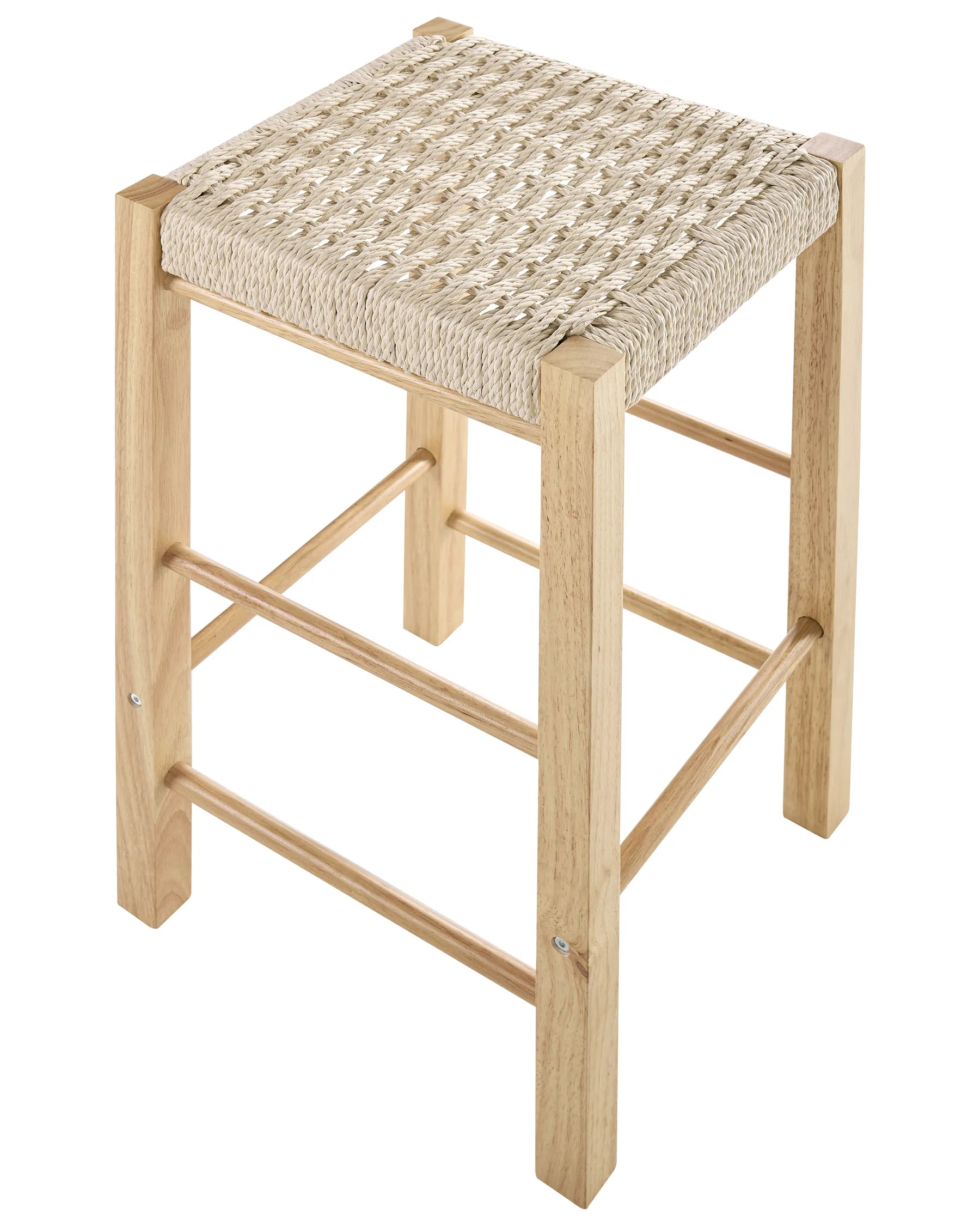Set of 2 Bar Stools EMBRUN Wood Light Brown