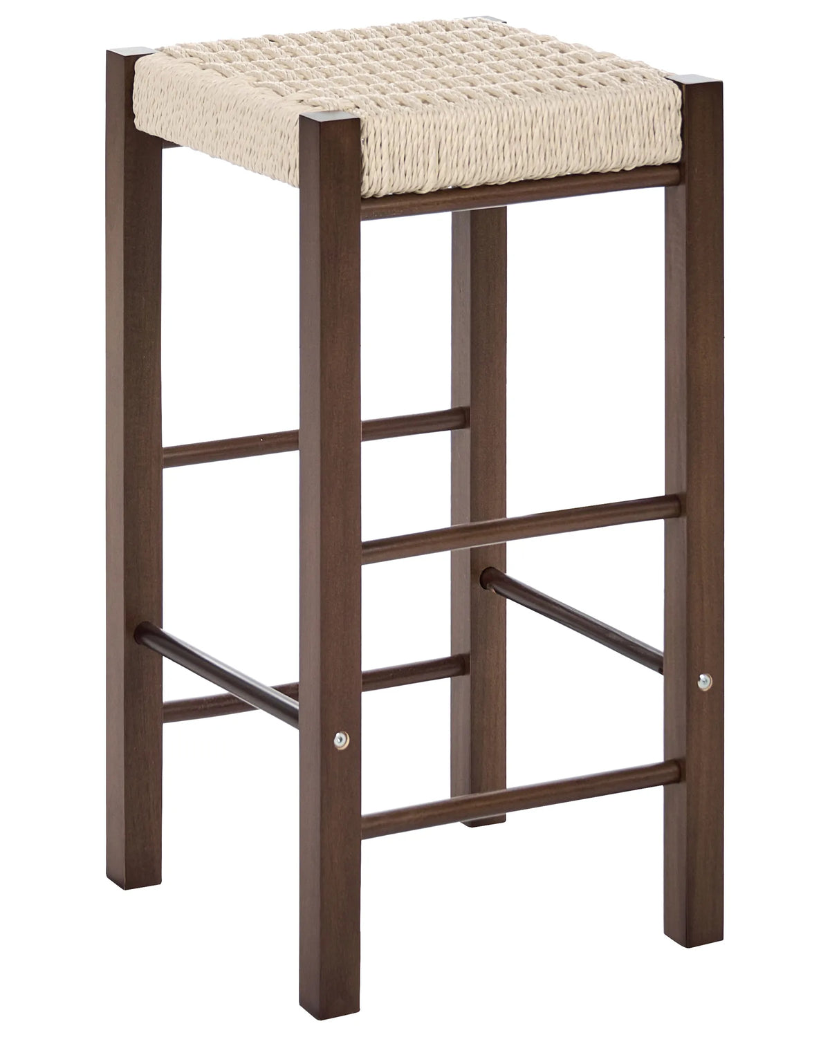Set of 2 Bar Stools CESA Wood Dark Brown — front product view