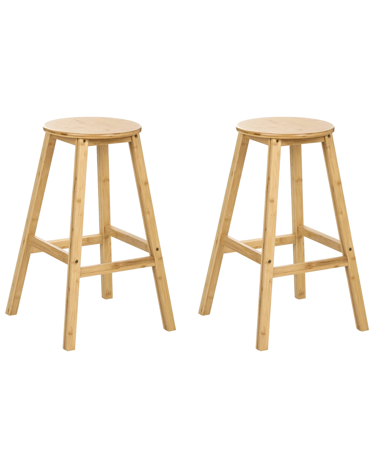 Set of 2 Bar Stools NIDA Bamboo Light Brown — main product view