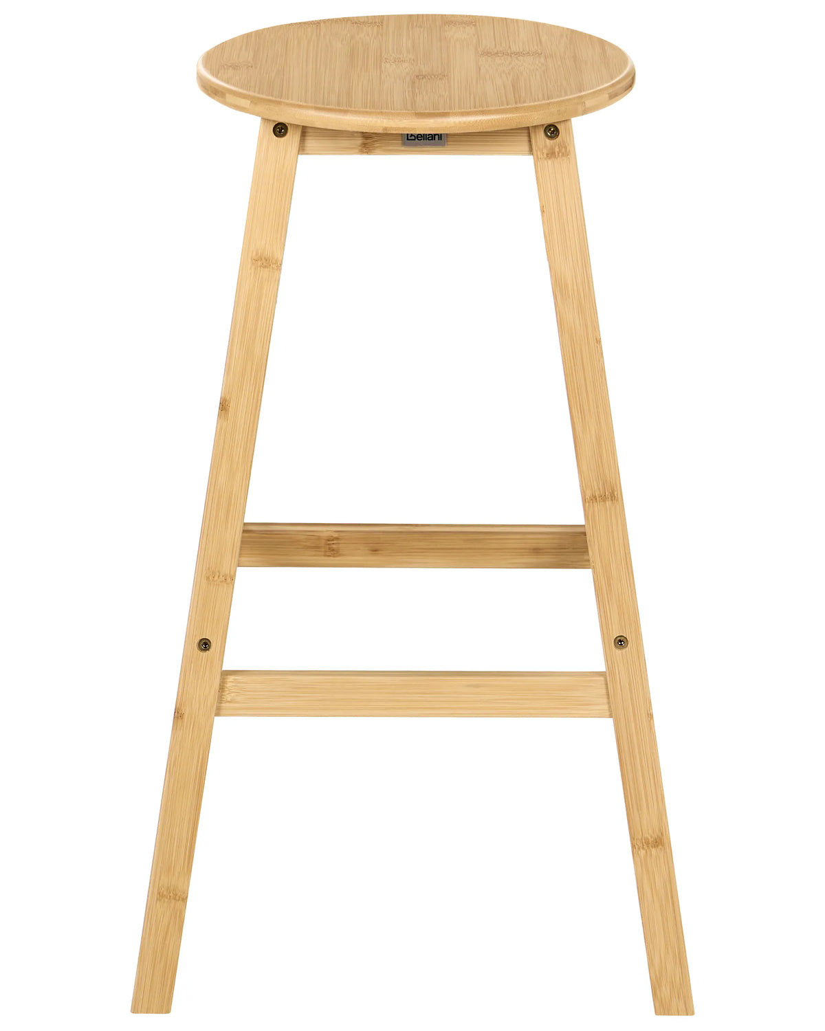 Set of 2 Bar Stools NIDA Bamboo Light Brown — angled product view