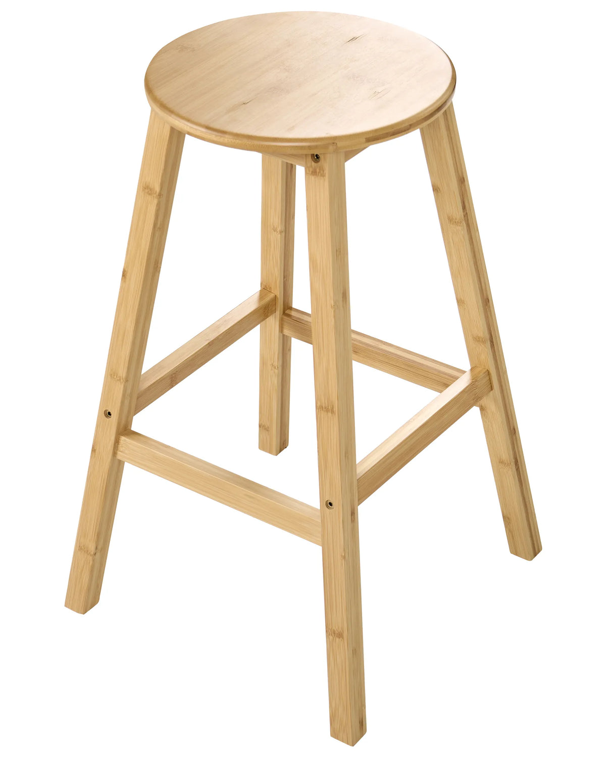 Set of 2 Bar Stools NIDA Bamboo Light Brown — front product view
