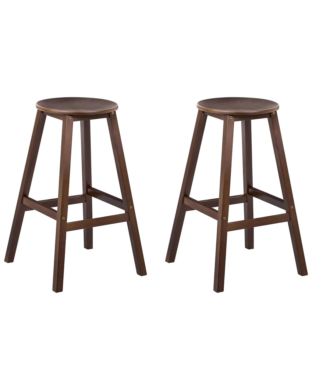 Set of 2 Bar Stools ANCELLE Bamboo Dark Brown