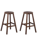 Set of 2 Bar Stools ANCELLE Bamboo Dark Brown