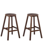 Set of 2 Bar Stools ANCELLE Bamboo Dark Brown
