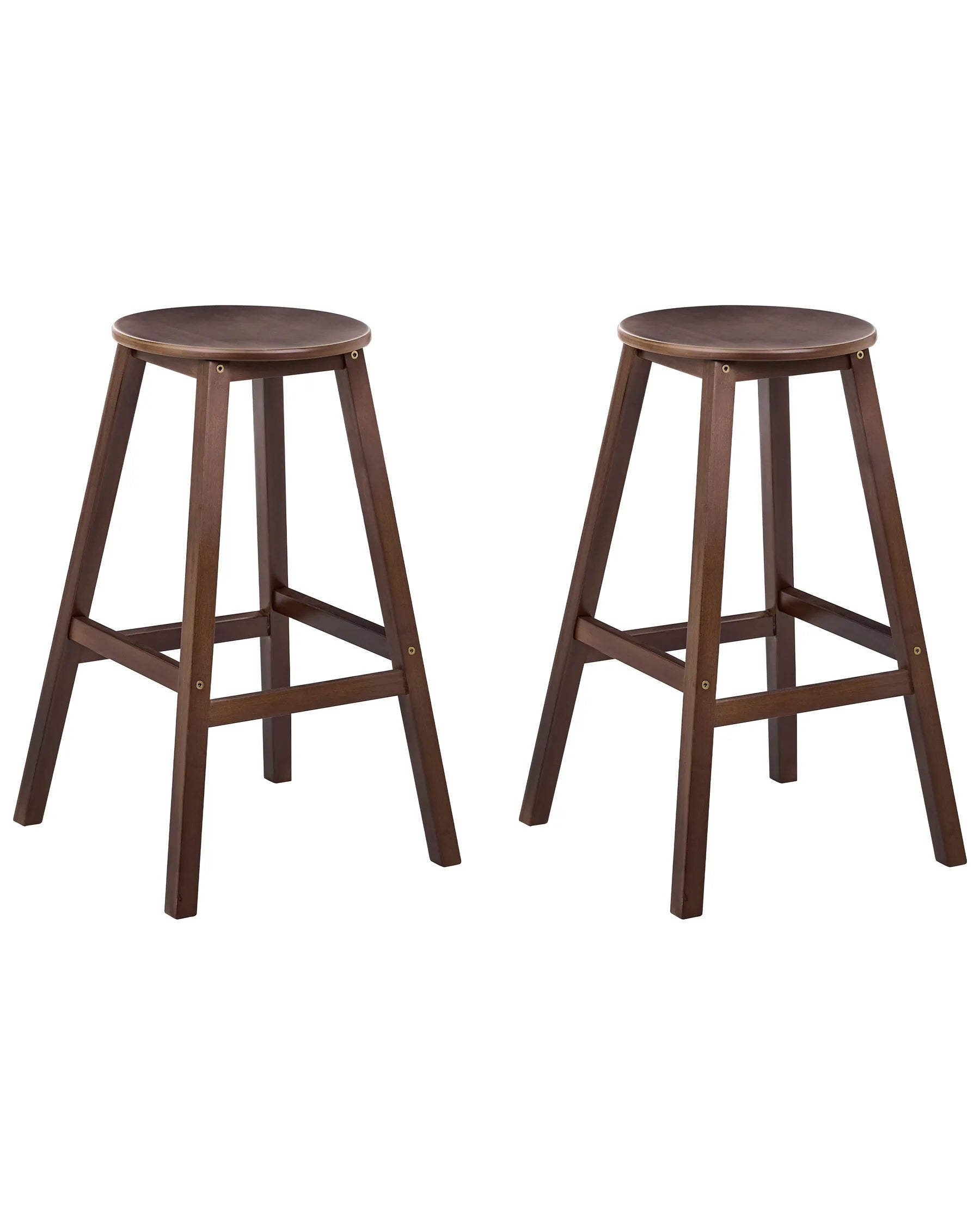 Set of 2 Bar Stools ANCELLE Bamboo Dark Brown