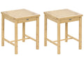 Set of 2 Stools EVIRES Bamboo Light Brown