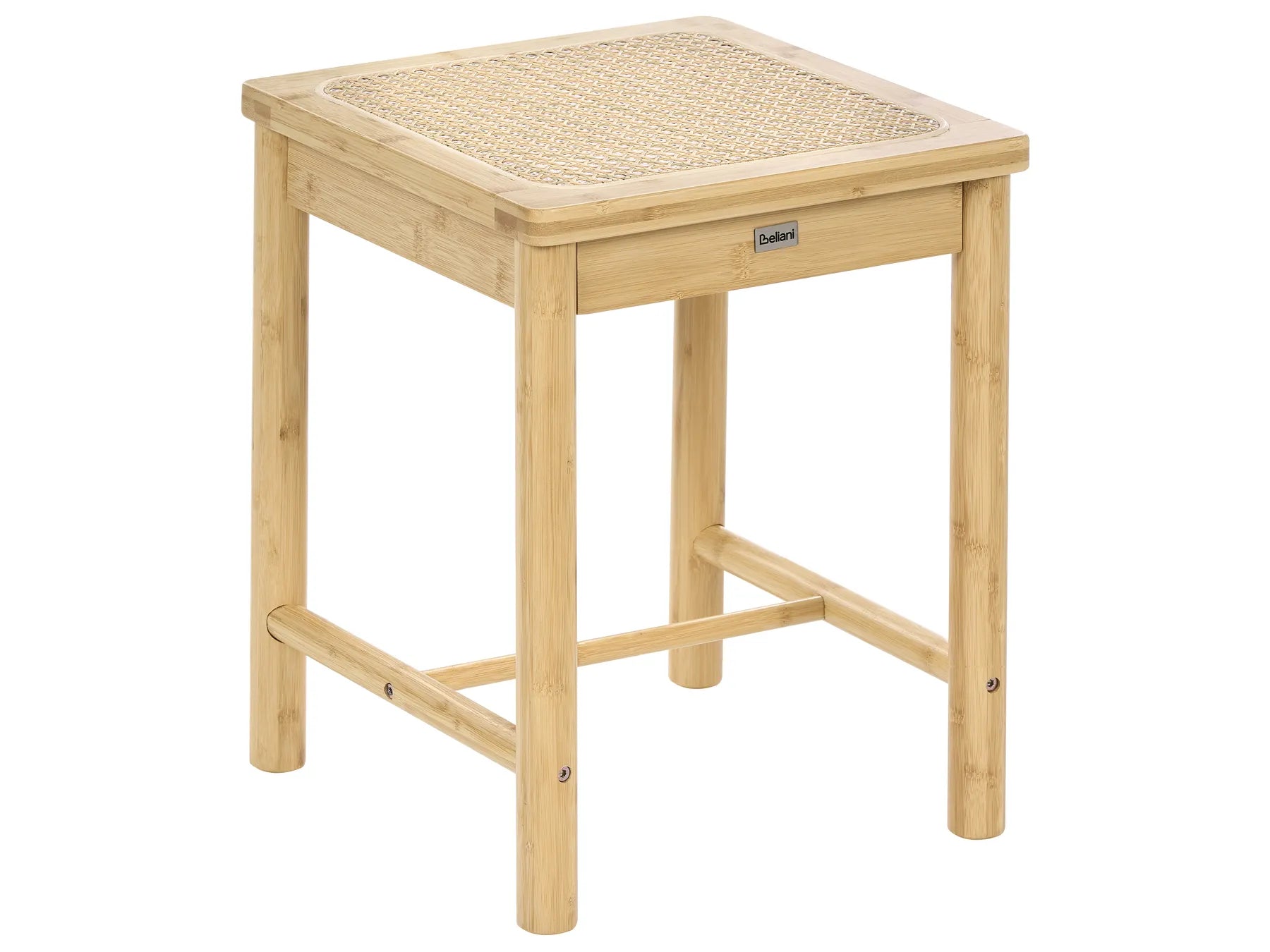 Set of 2 Stools EVIRES Bamboo Light Brown
