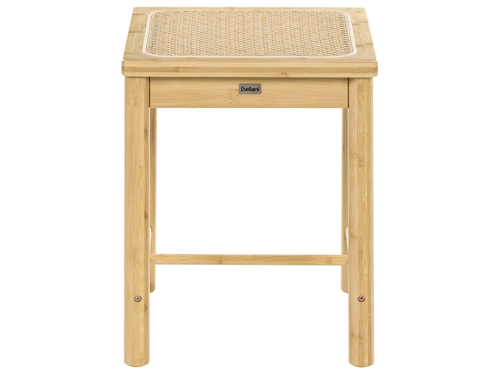 Set of 2 Stools EVIRES Bamboo Light Brown