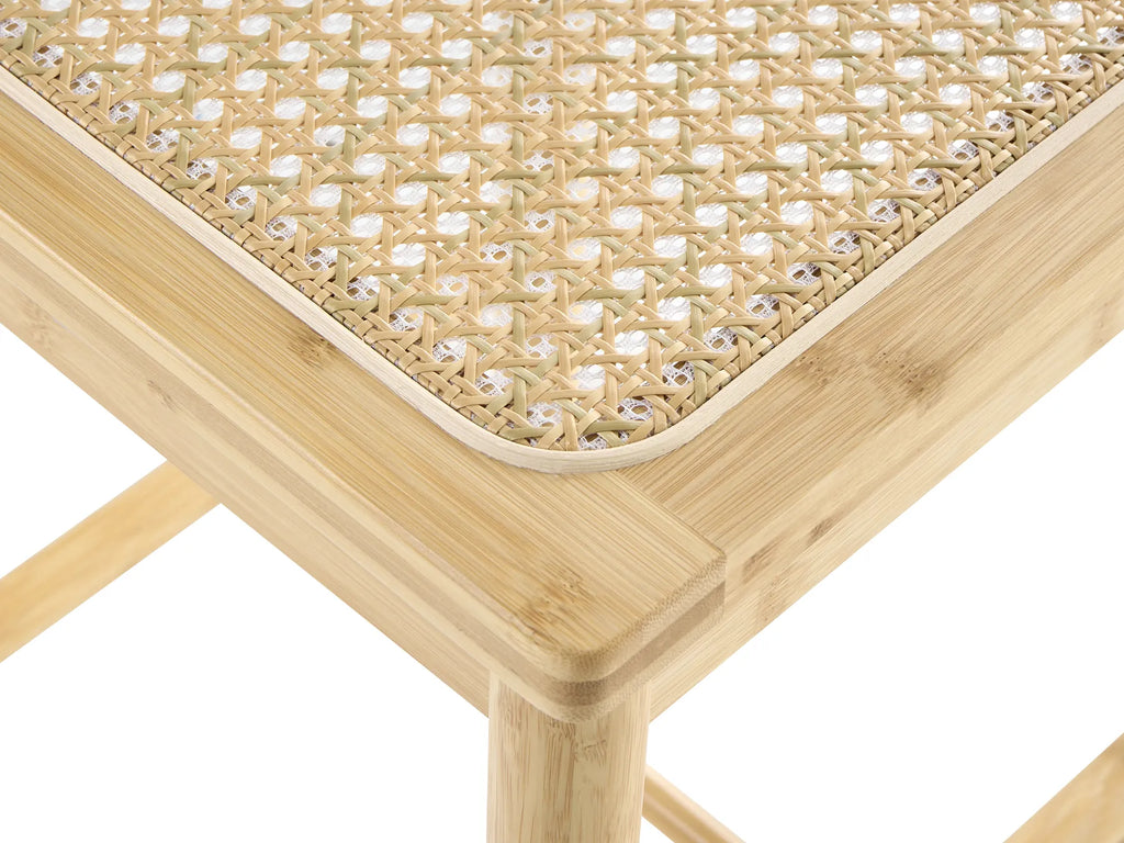 Set of 2 Stools EVIRES Bamboo Light Brown