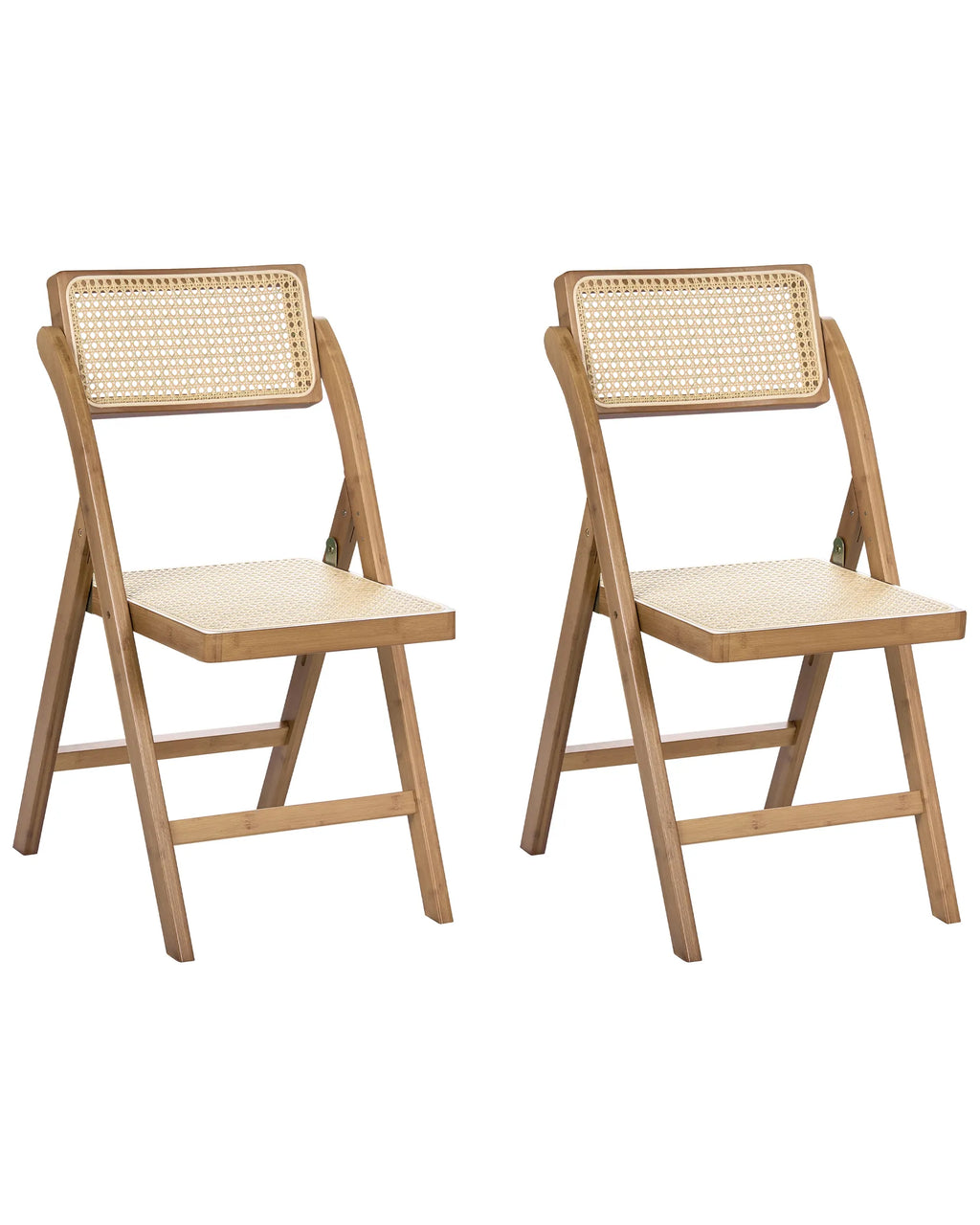 Set of 2 Dining Chairs Folding MODANE Bamboo Brown