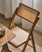 Set of 2 Dining Chairs Folding MODANE Bamboo Brown