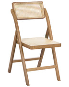 Set of 2 Dining Chairs Folding MODANE Bamboo Brown