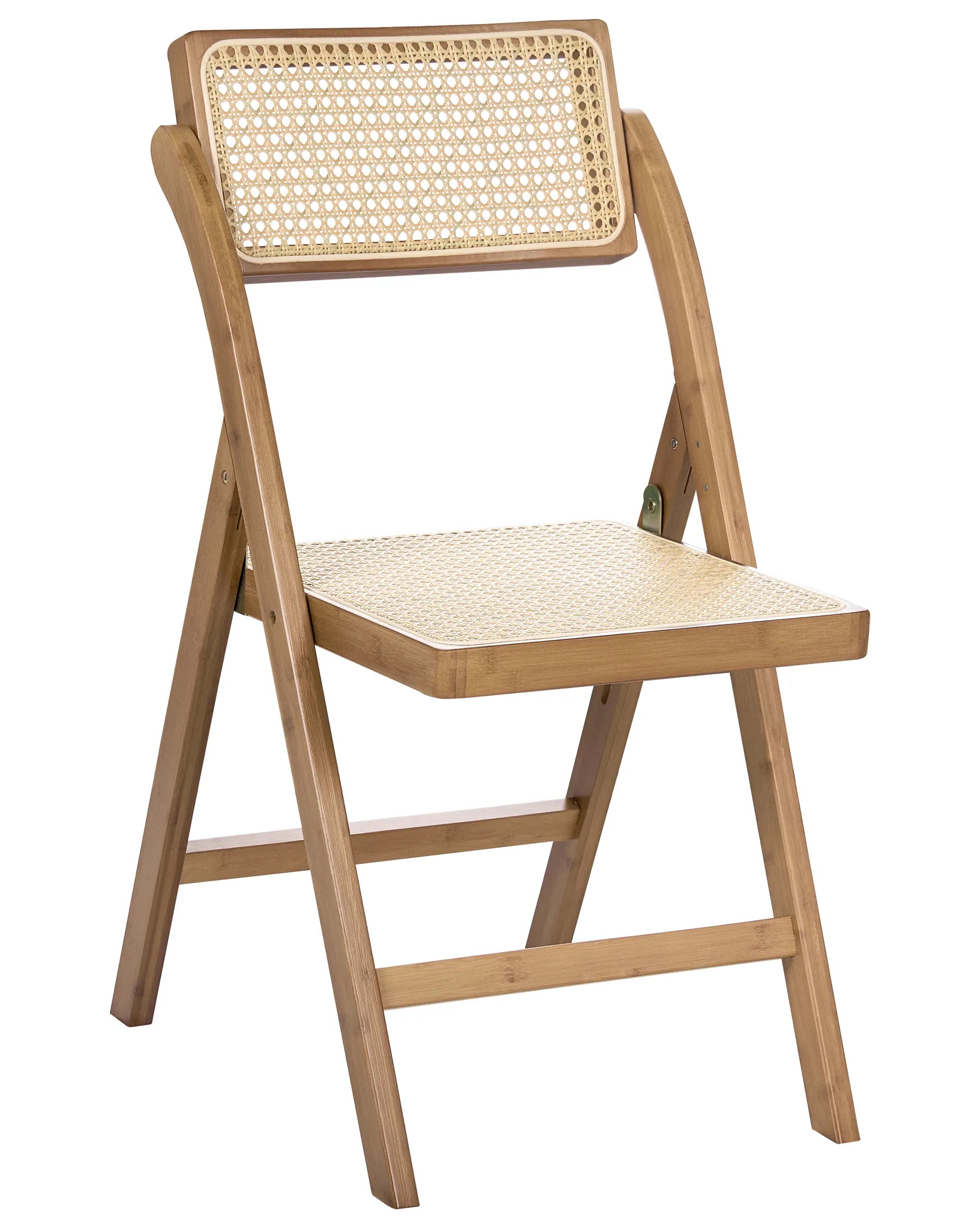 Set of 2 Dining Chairs Folding MODANE Bamboo Brown