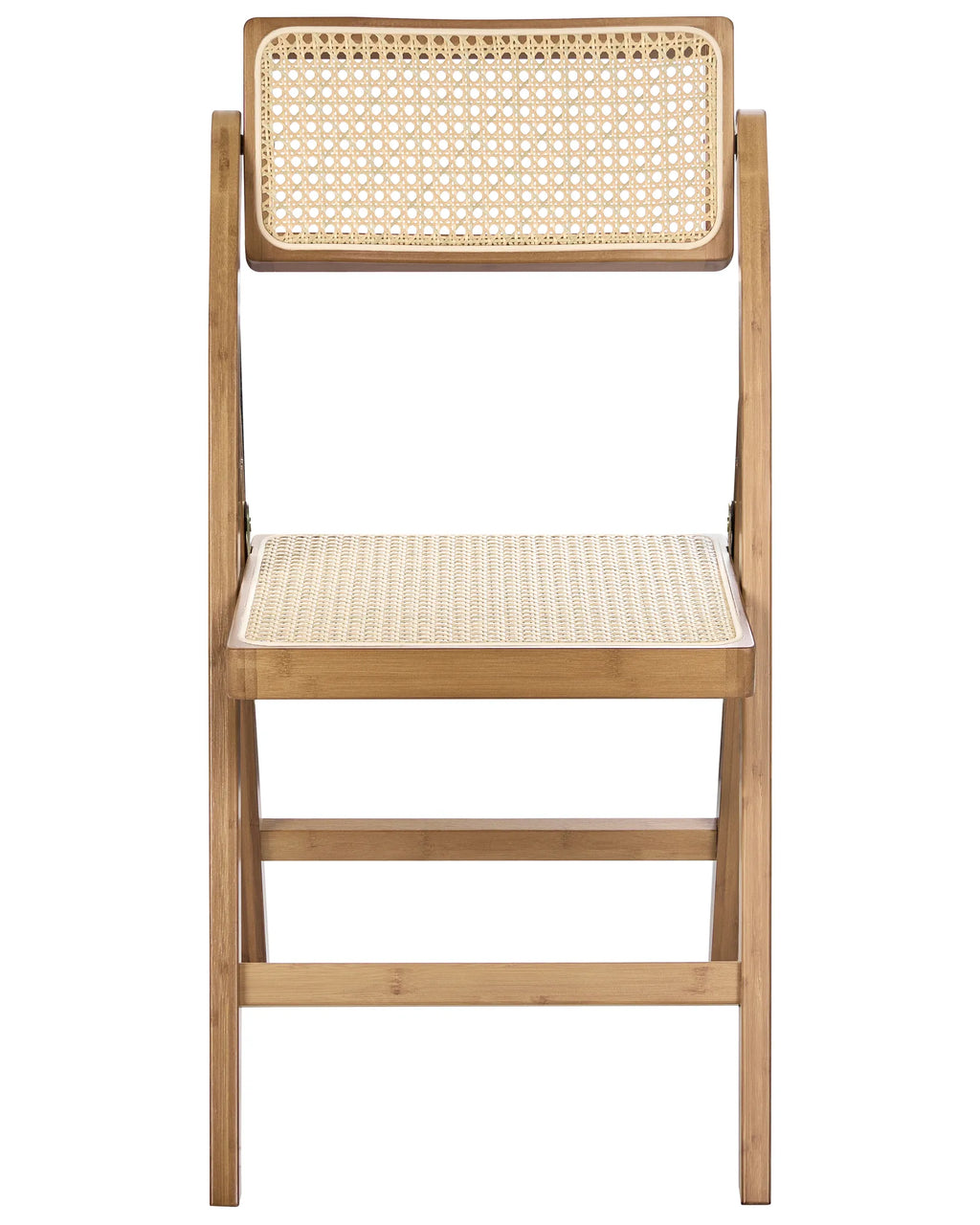 Set of 2 Dining Chairs Folding MODANE Bamboo Brown