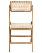 Set of 2 Dining Chairs Folding MODANE Bamboo Brown