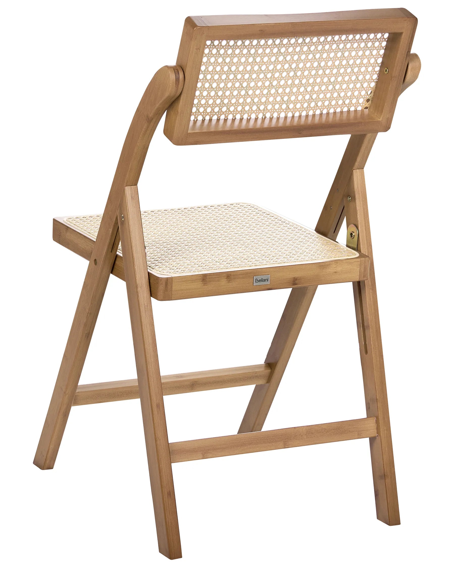 Set of 2 Dining Chairs Folding MODANE Bamboo Brown