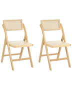 Set of 2 Dining Chairs Folding MODANE Bamboo Light Brown