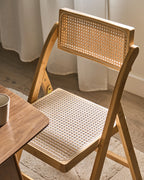 Set of 2 Dining Chairs Folding MODANE Bamboo Light Brown