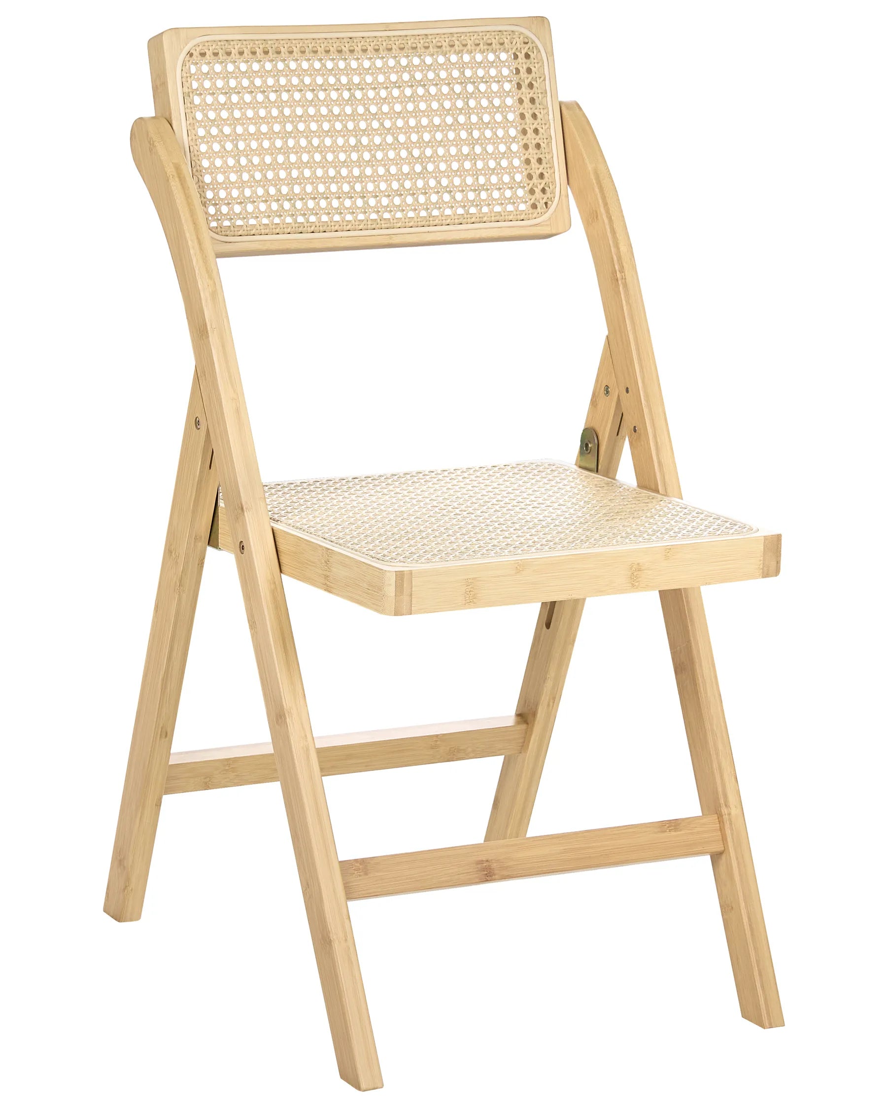 Set of 2 Dining Chairs Folding MODANE Bamboo Light Brown