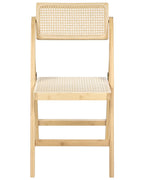 Set of 2 Dining Chairs Folding MODANE Bamboo Light Brown