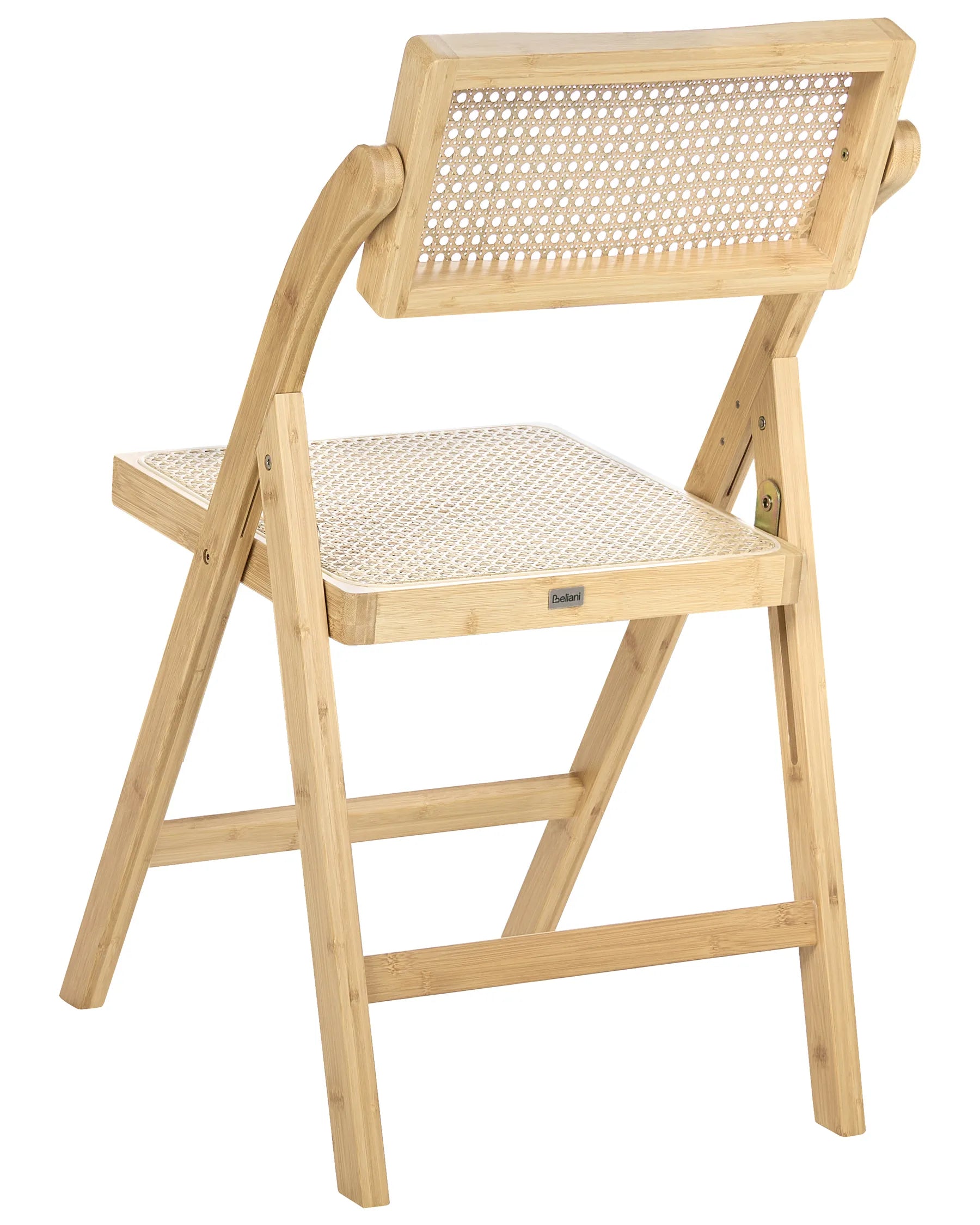 Set of 2 Dining Chairs Folding MODANE Bamboo Light Brown