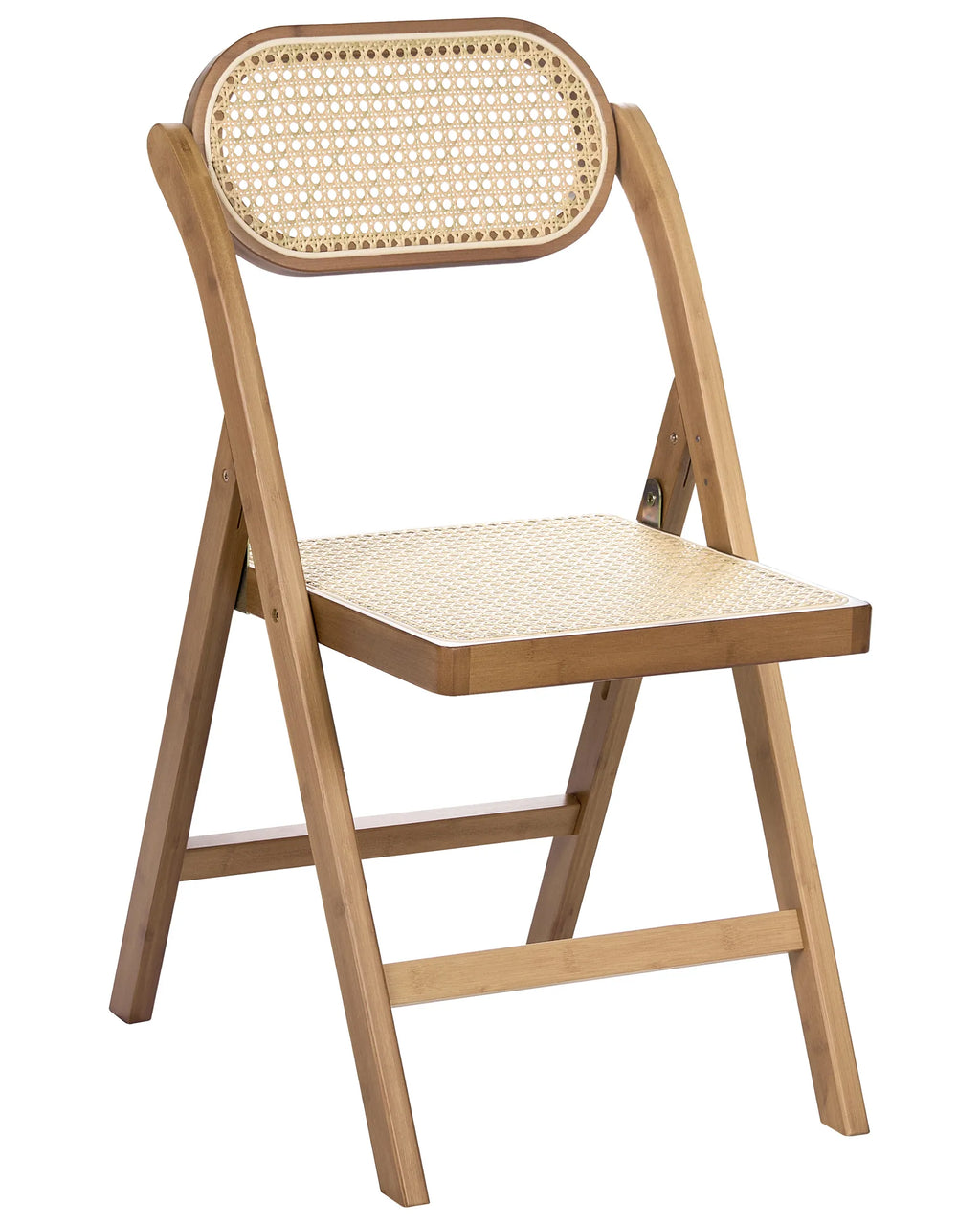 Set of 2 Dining Chairs Folding ORAISON Bamboo Brown