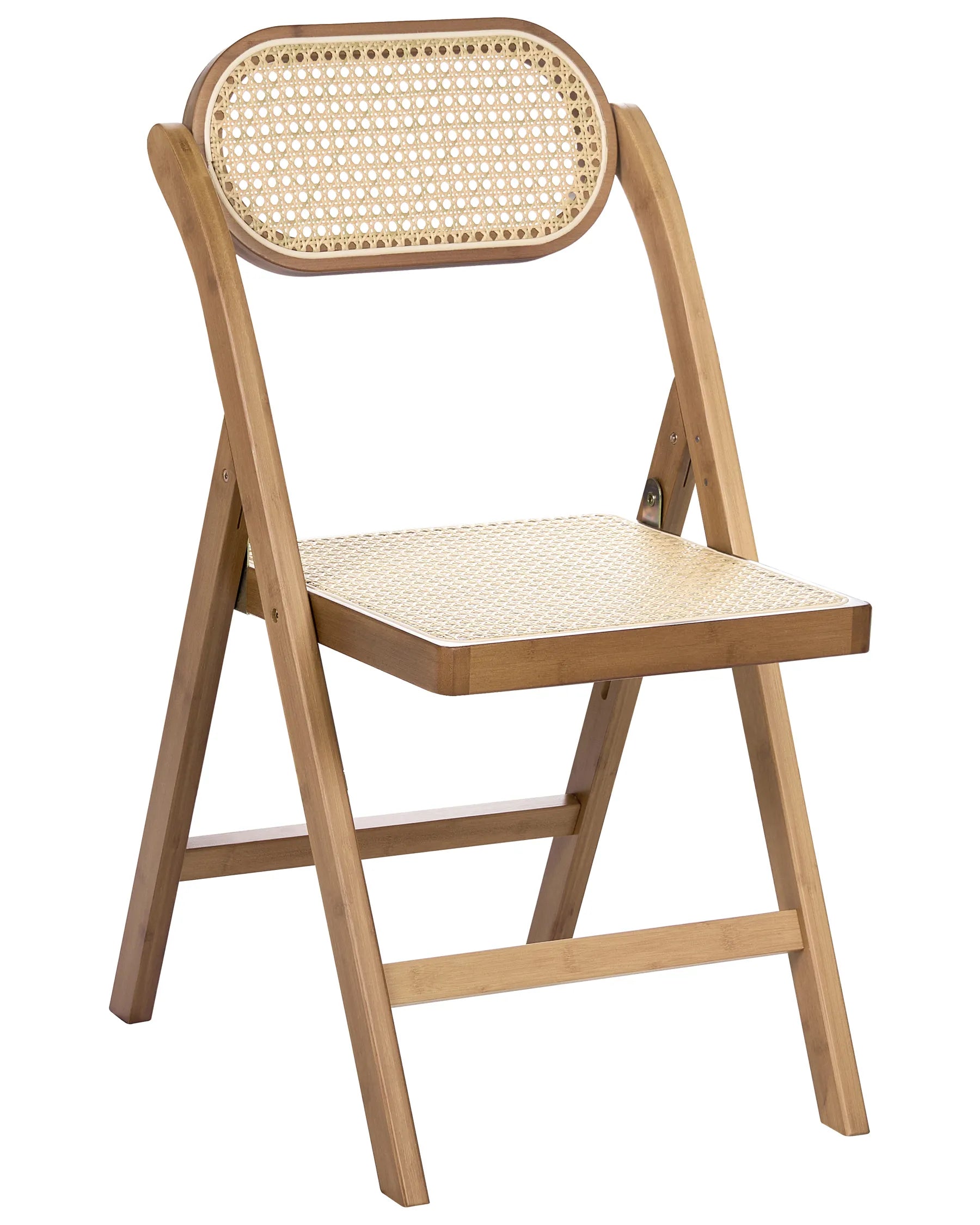 Set of 2 Dining Chairs Folding ORAISON Bamboo Brown