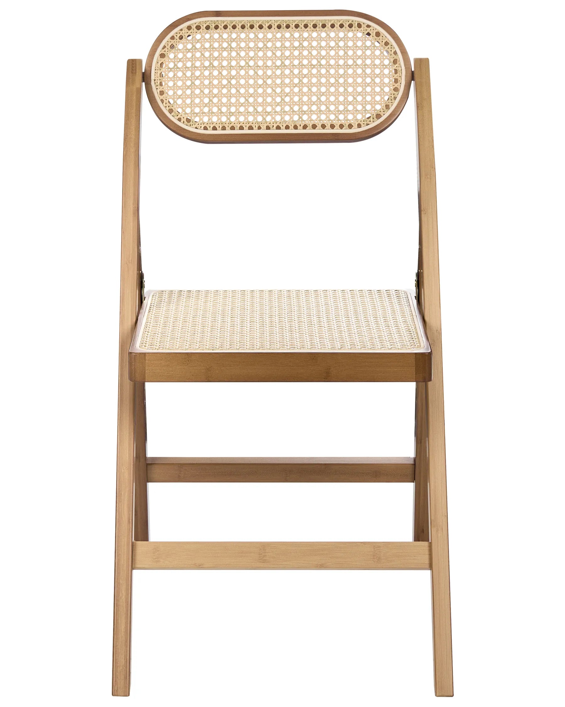 Set of 2 Dining Chairs Folding ORAISON Bamboo Brown