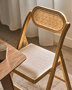 Set of 2 Dining Chairs Folding ORAISON Bamboo Light Brown