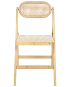 Set of 2 Dining Chairs Folding ORAISON Bamboo Light Brown