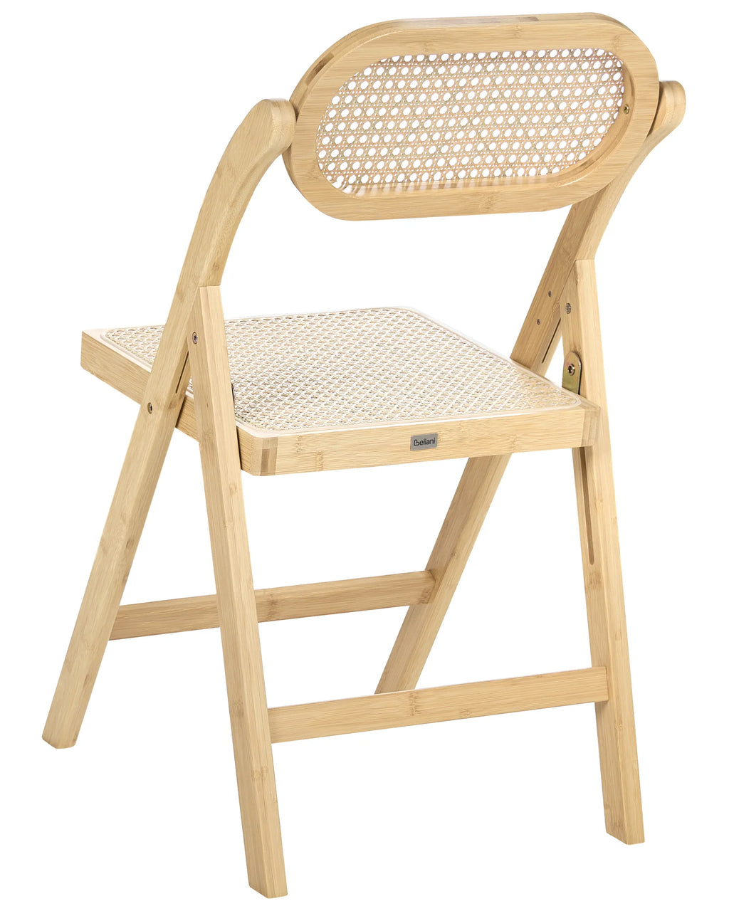 Set of 2 Dining Chairs Folding ORAISON Bamboo Light Brown