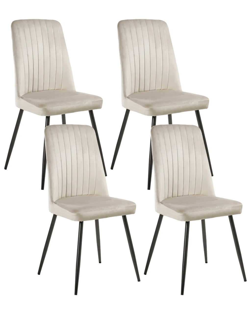 Set of 4 Dining Chairs KIRBY Velvet Beige