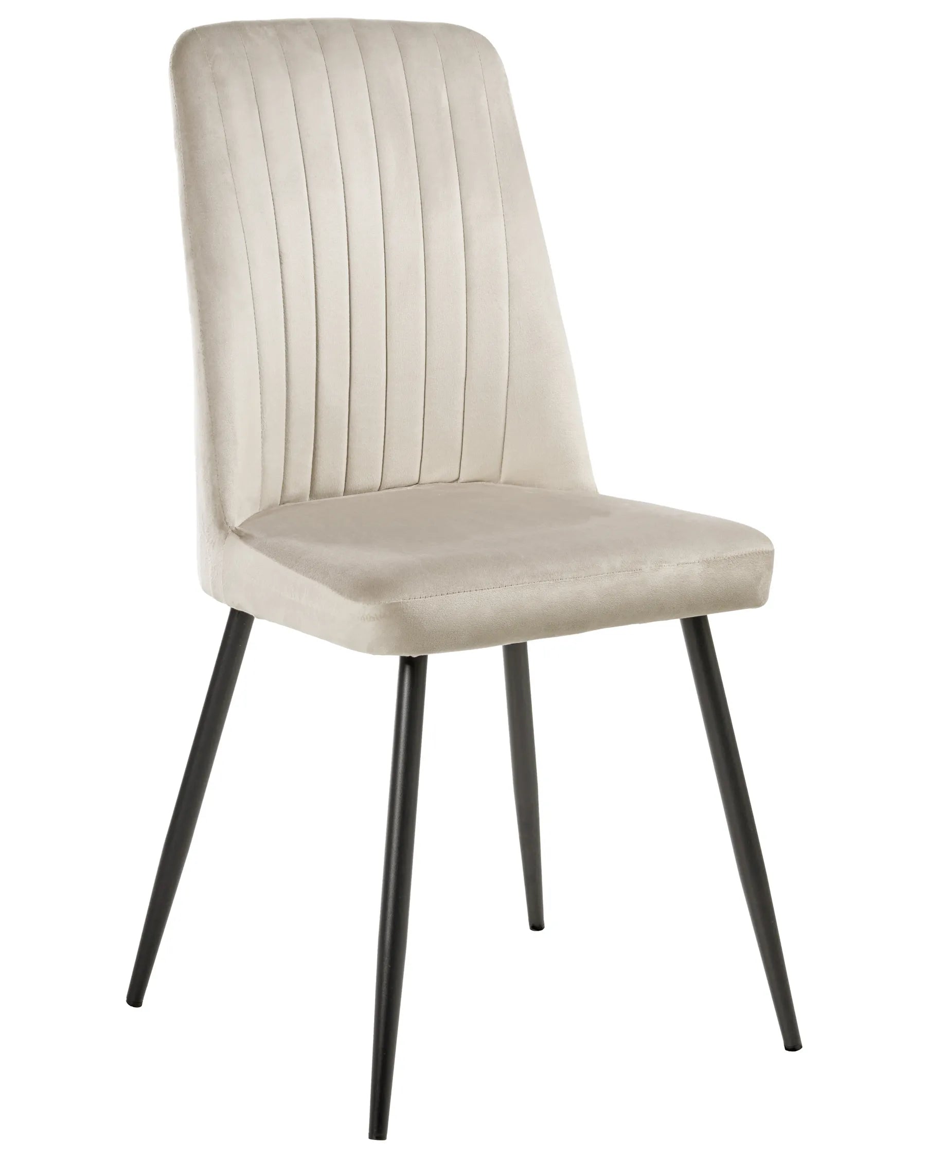 Set of 4 Dining Chairs KIRBY Velvet Beige