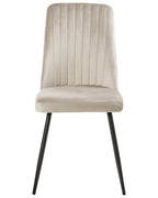 Set of 4 Dining Chairs KIRBY Velvet Beige