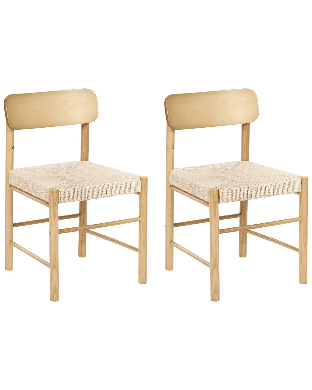Set of 2 Dining Chairs DIGNE Wood Light Brown