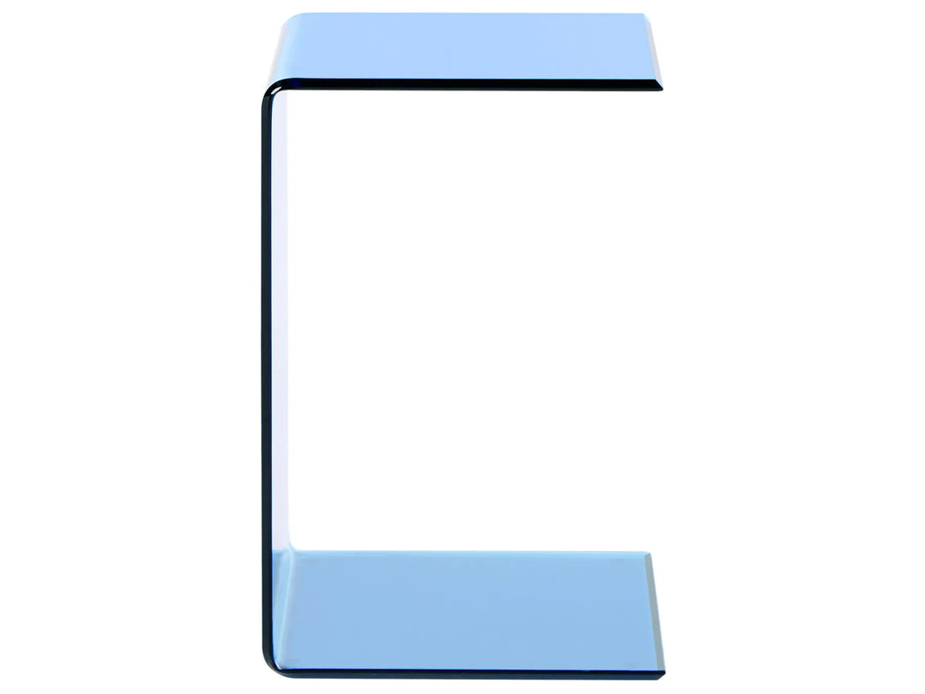Side Table LOURDES Tempered Glass Blue