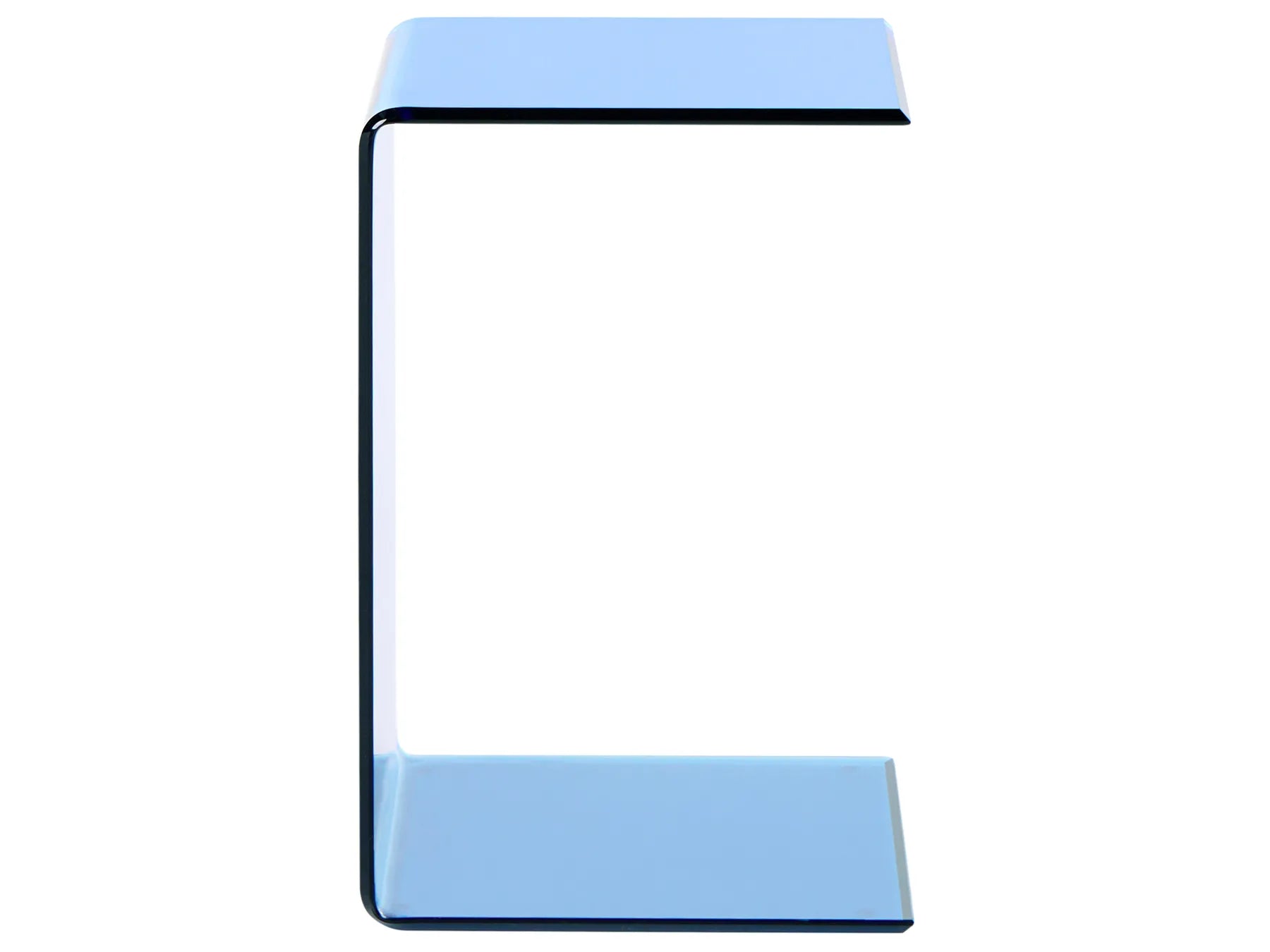 Side Table LOURDES Tempered Glass Blue
