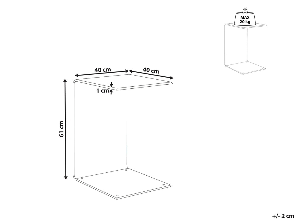 Side Table LOURDES Tempered Glass Blue