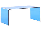 Coffee Table KENDALL Tempered Glass Blue
