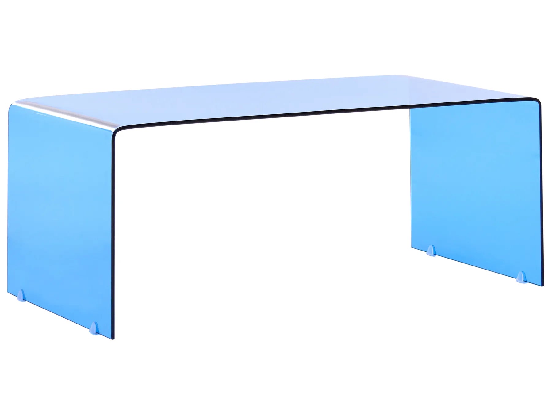 Coffee Table KENDALL Tempered Glass Blue