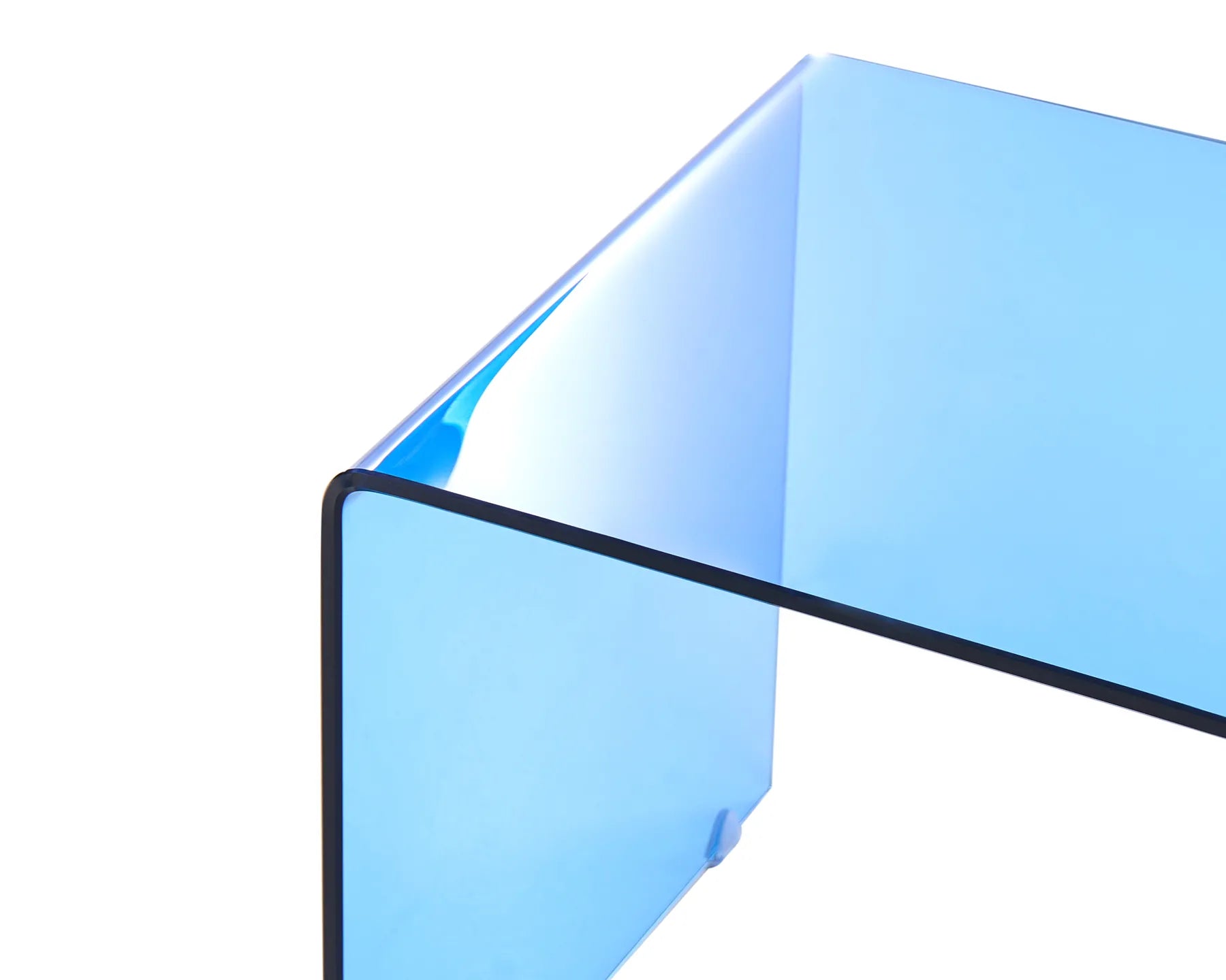 Coffee Table KENDALL Tempered Glass Blue