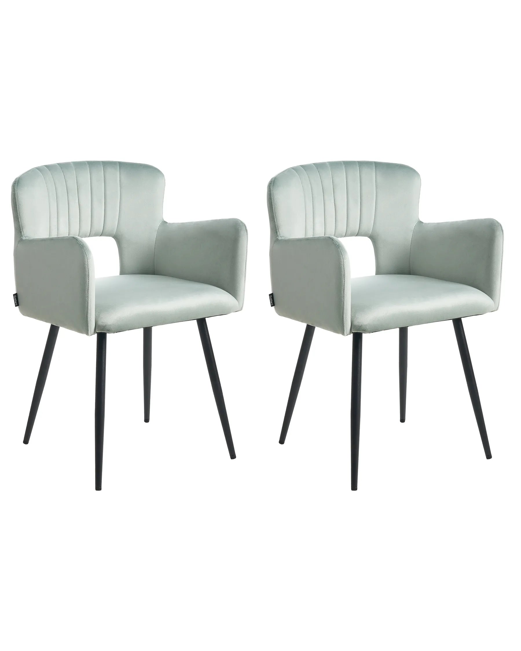 Set of 2 Dining Chairs SANILAC Velvet Light Blue