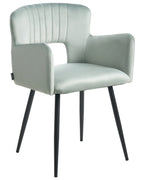 Set of 2 Dining Chairs SANILAC Velvet Light Blue