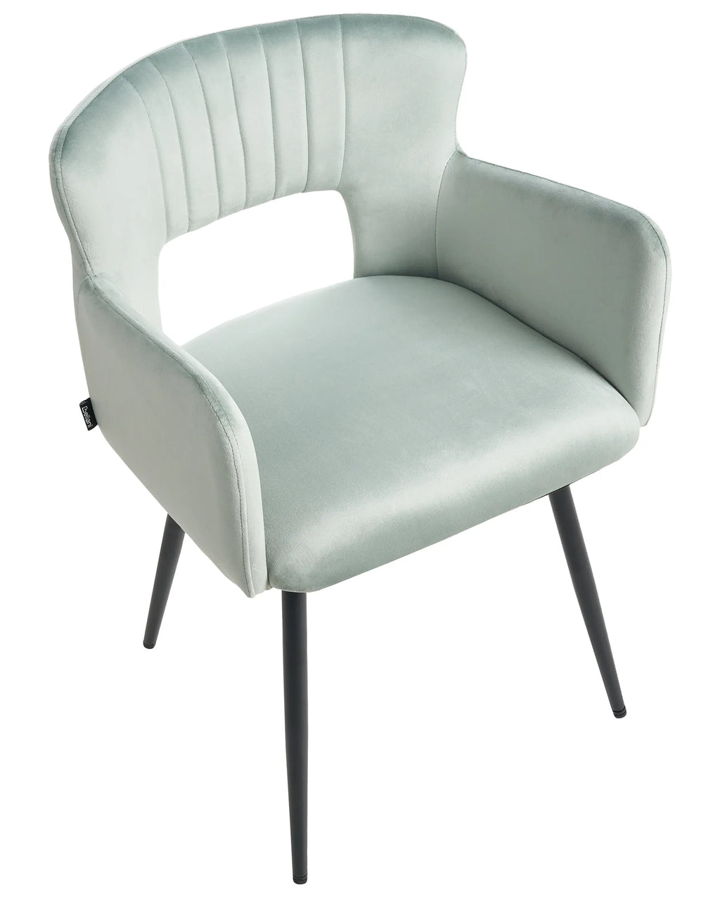 Set of 2 Dining Chairs SANILAC Velvet Light Blue